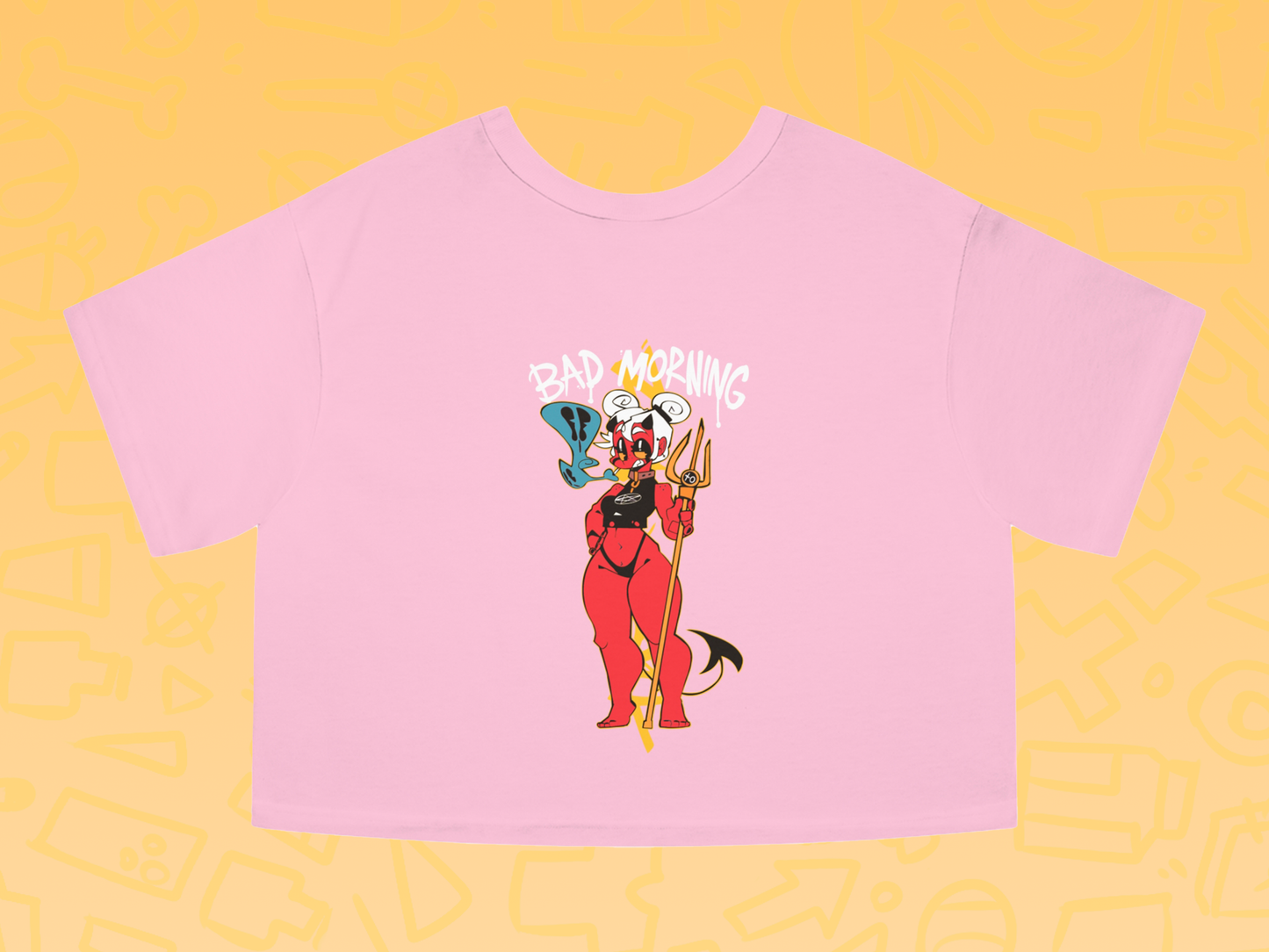 DEE BAD MORNING Cropped T-Shirt