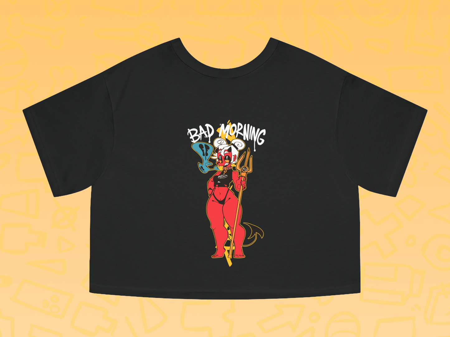 DEE BAD MORNING Cropped T-Shirt