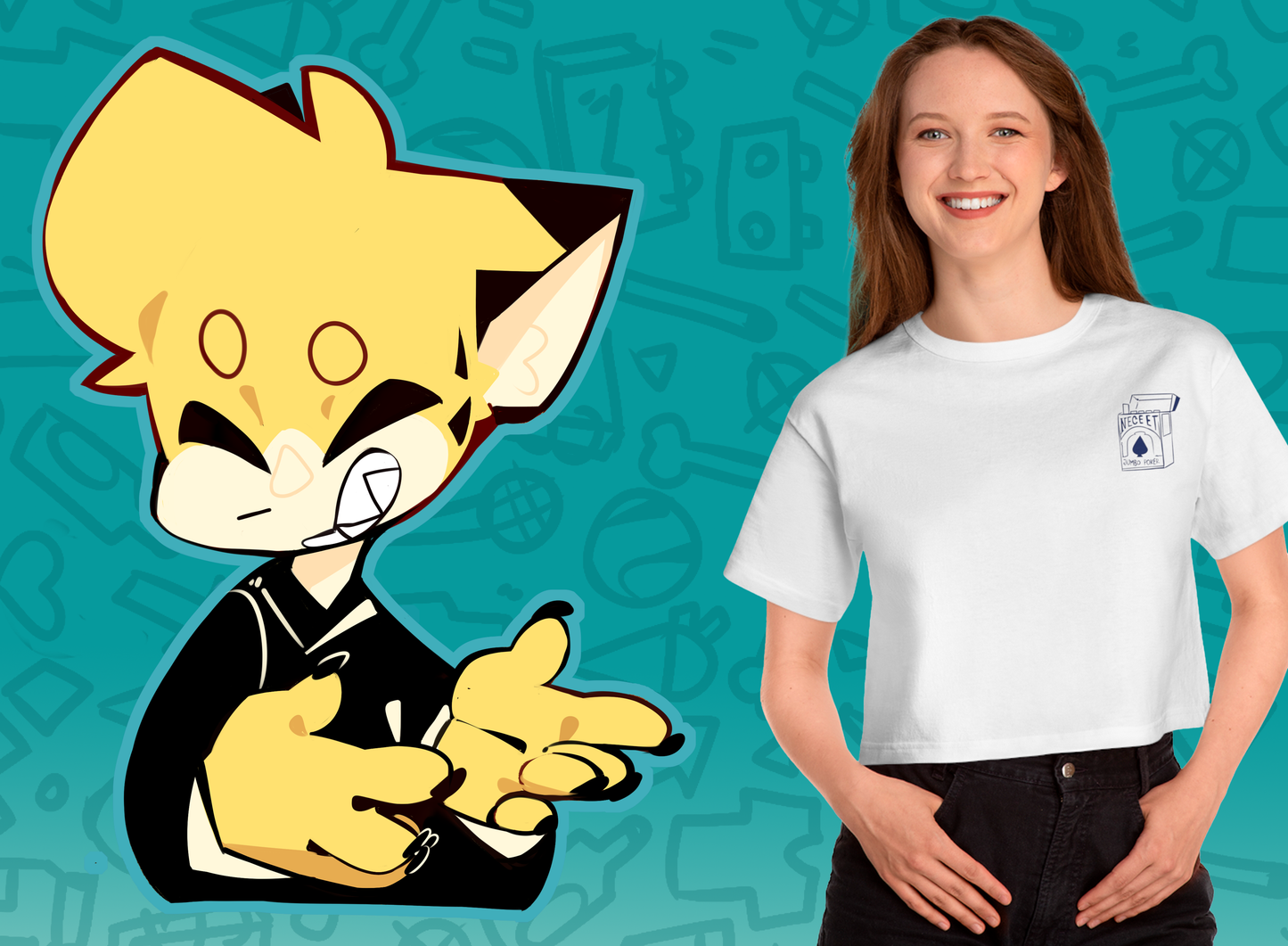 NECEET CARD Cropped T-Shirt